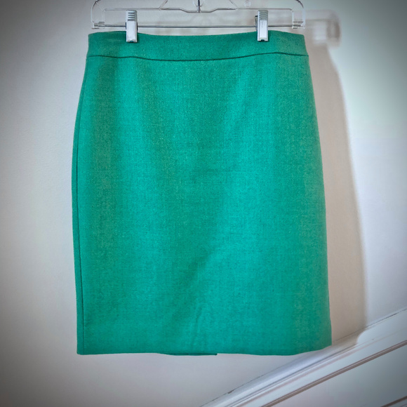 J. Crew Wool No. 2 Pencil Skirt in Green - Picture 2 of 8